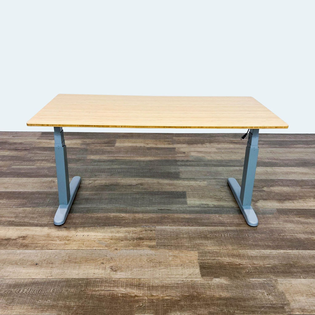 Adjustable Height Standing Desk with Bamboo Top