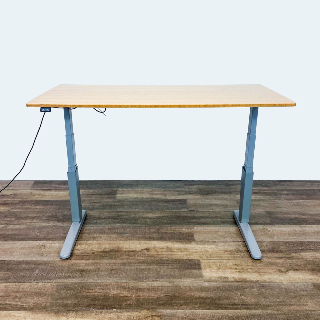 Adjustable Height Standing Desk with Bamboo Top