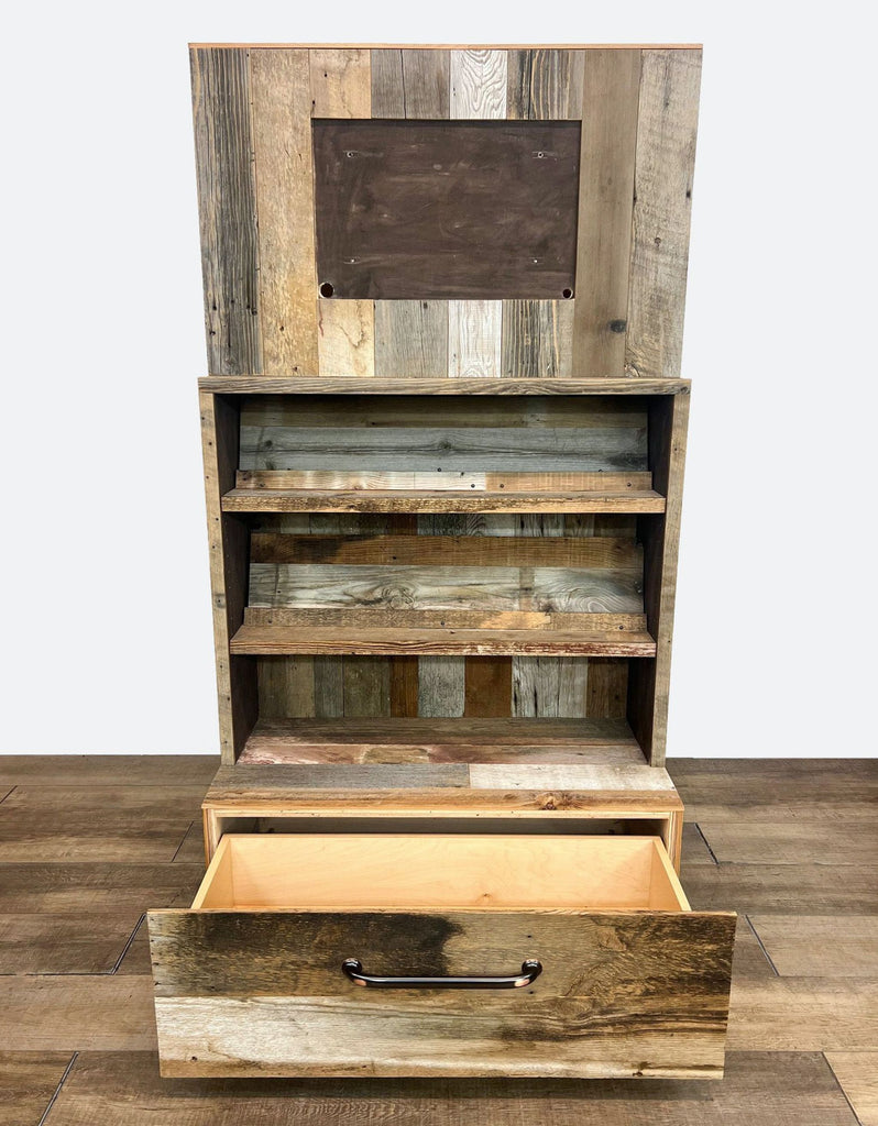 the rustic wood barn wood storage cabinet