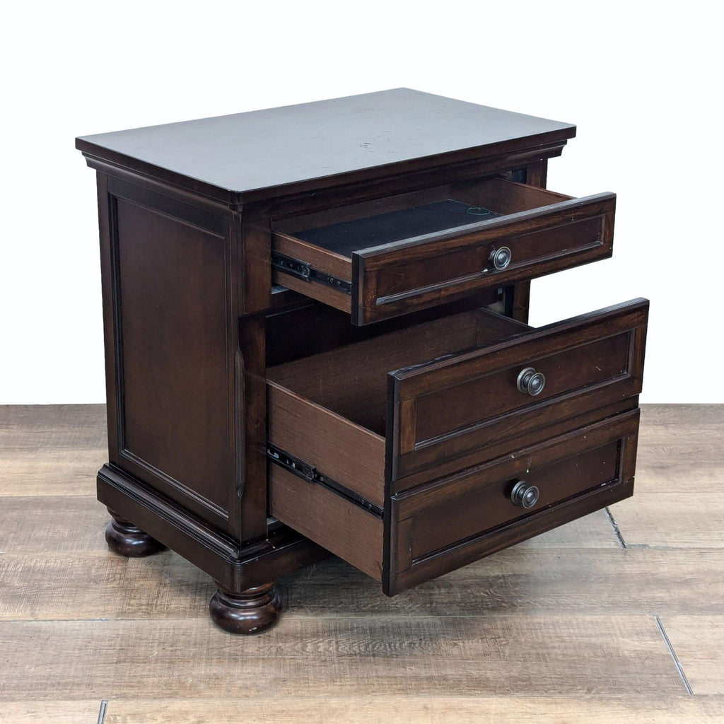 the furniture market solid wood bedside table with drawers