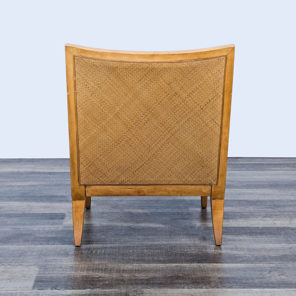 Wood and Wicker Accent Chair