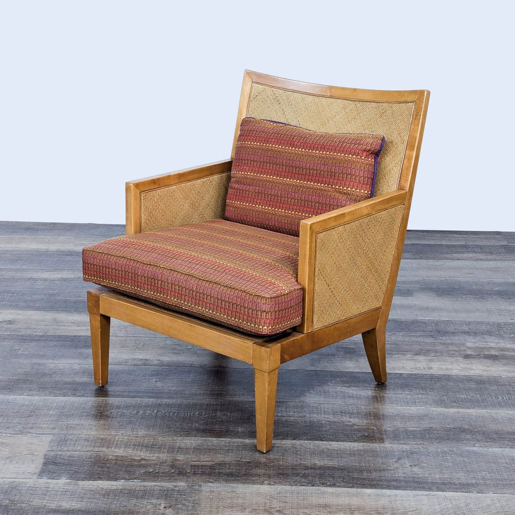 Wood and Wicker Accent Chair