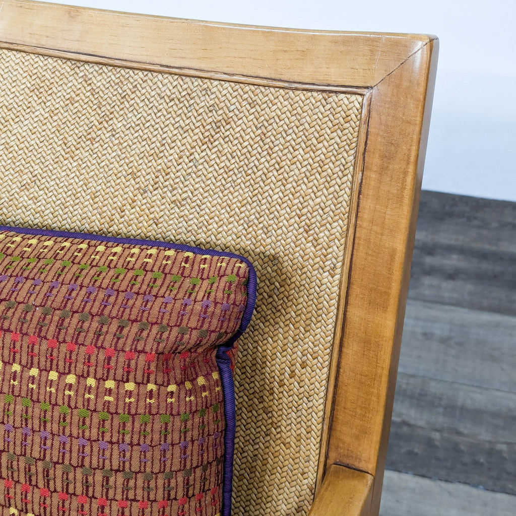 Wood and Wicker Accent Chair