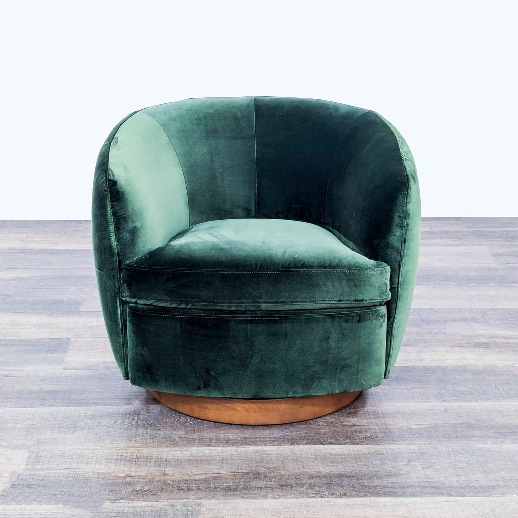 a pair of vintage velvet chairs