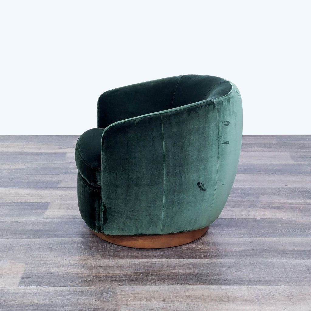 Modern Green Velvet Swivel Chair by Jason Furnitire