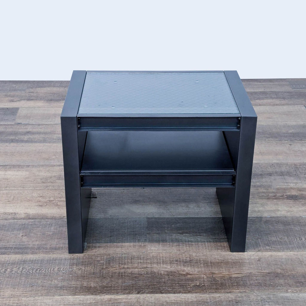 CB2 Metal End Table with Shelf