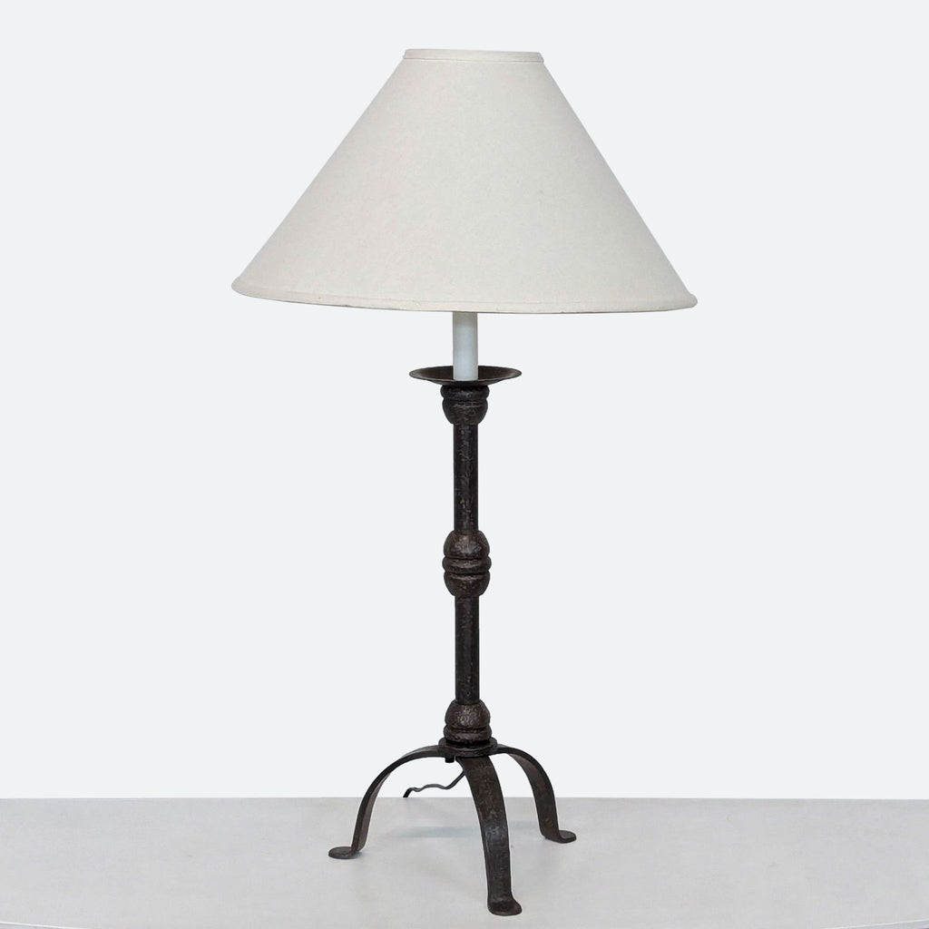 a 19th century french cast iron table lamp.