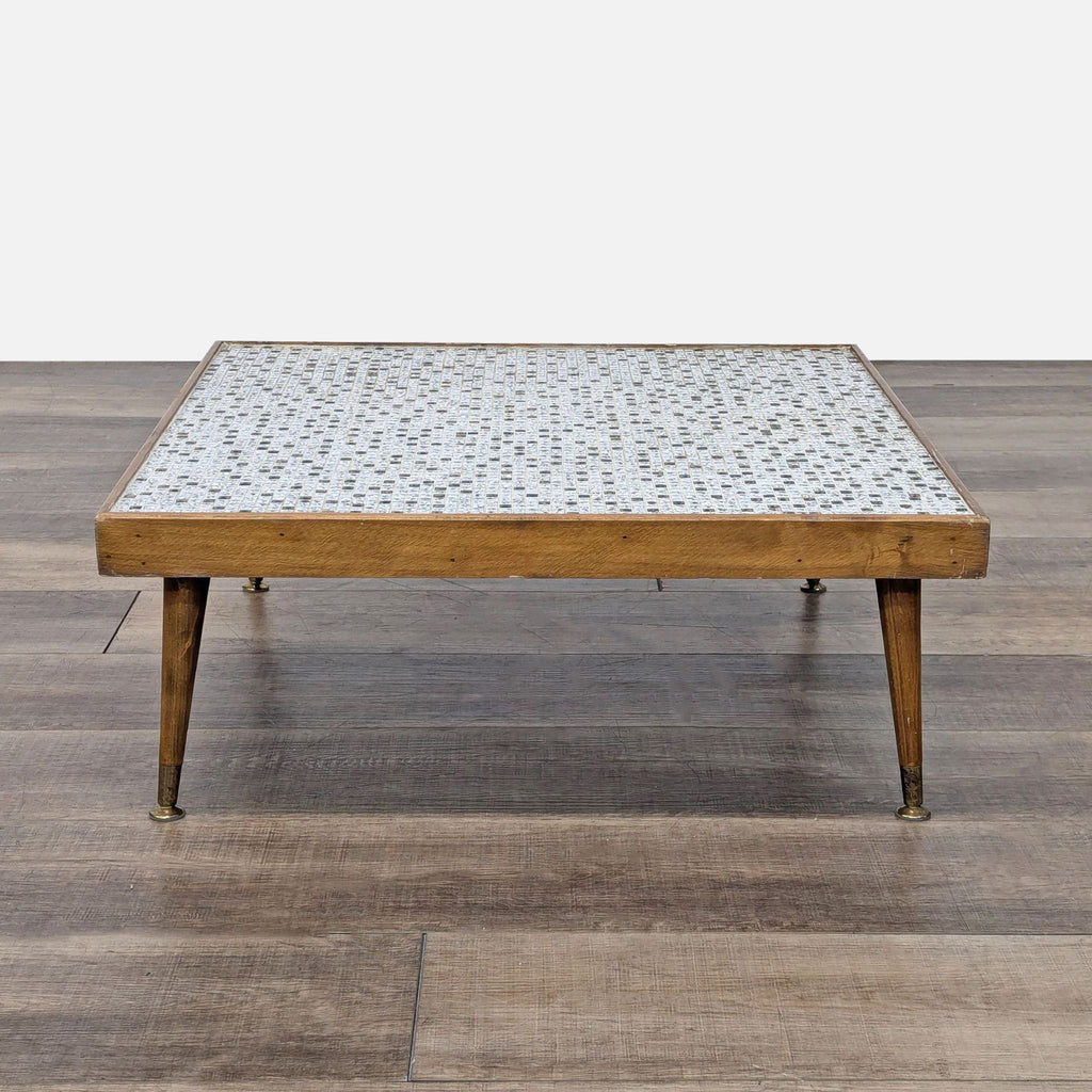 Mid-Century Mosaic Top Coffee Table