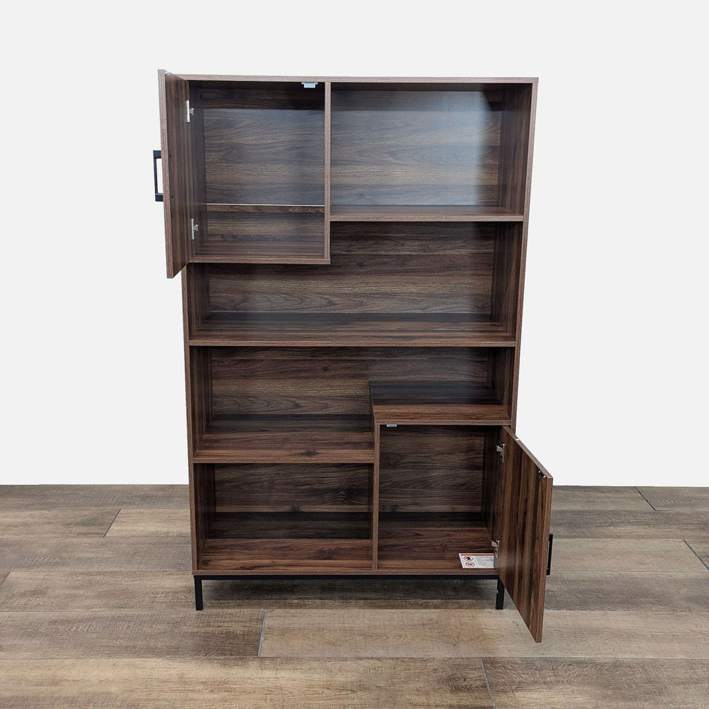 the bookcase is made from solid wood.