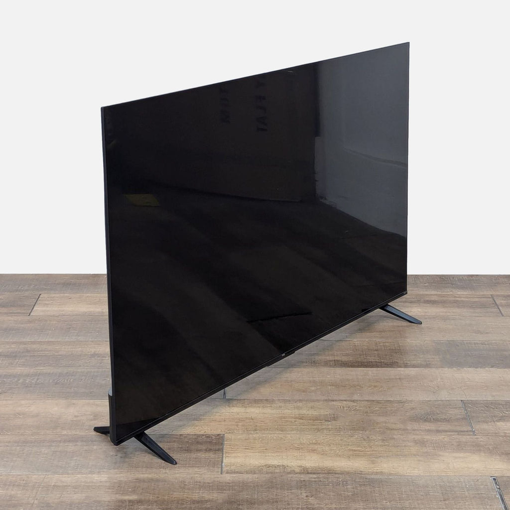 the black glass sideboard is a modern design.