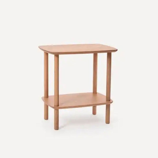 the [ unused0 ] side table is made of cherry wood with a shelf on top.