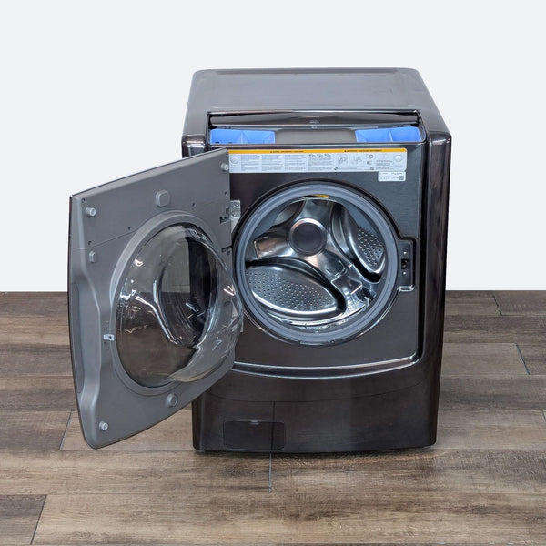 a washing machine with the door open