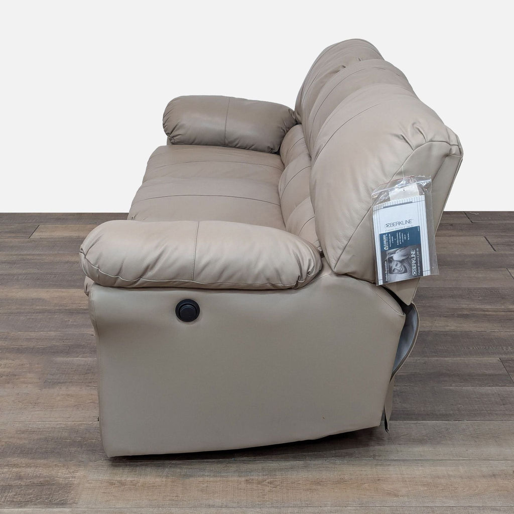 Berkline Plush 3-Seat Leather Reclining Sofa