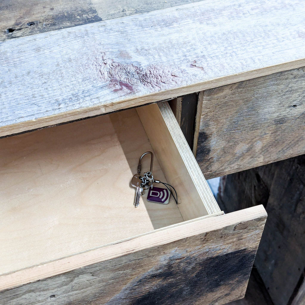 Reclaimed Wood One Drawer Console Table