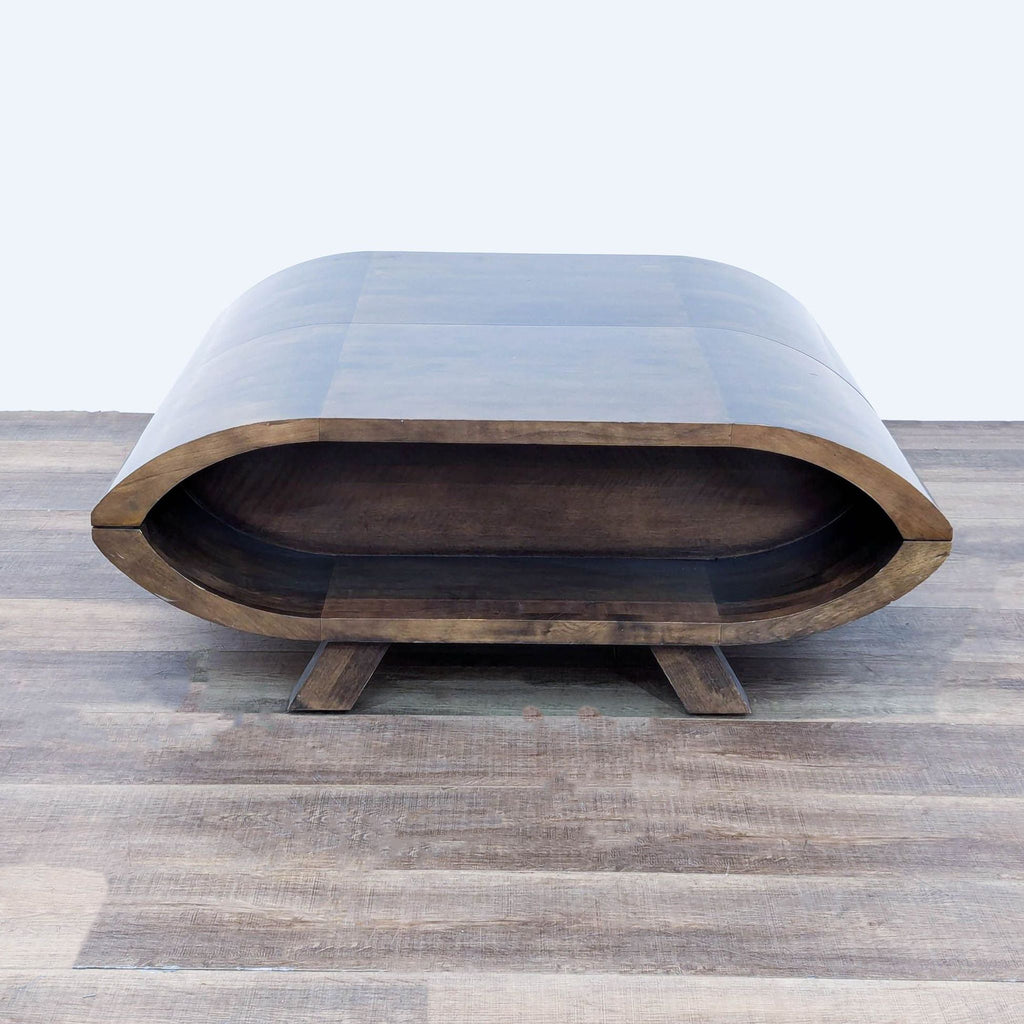 coffee table with a curved top