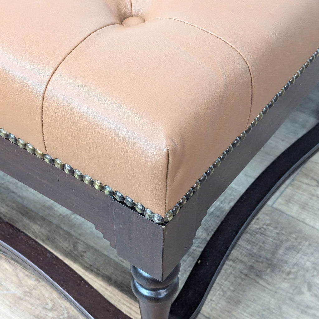 Classic Leather Tufted Square Ottoman