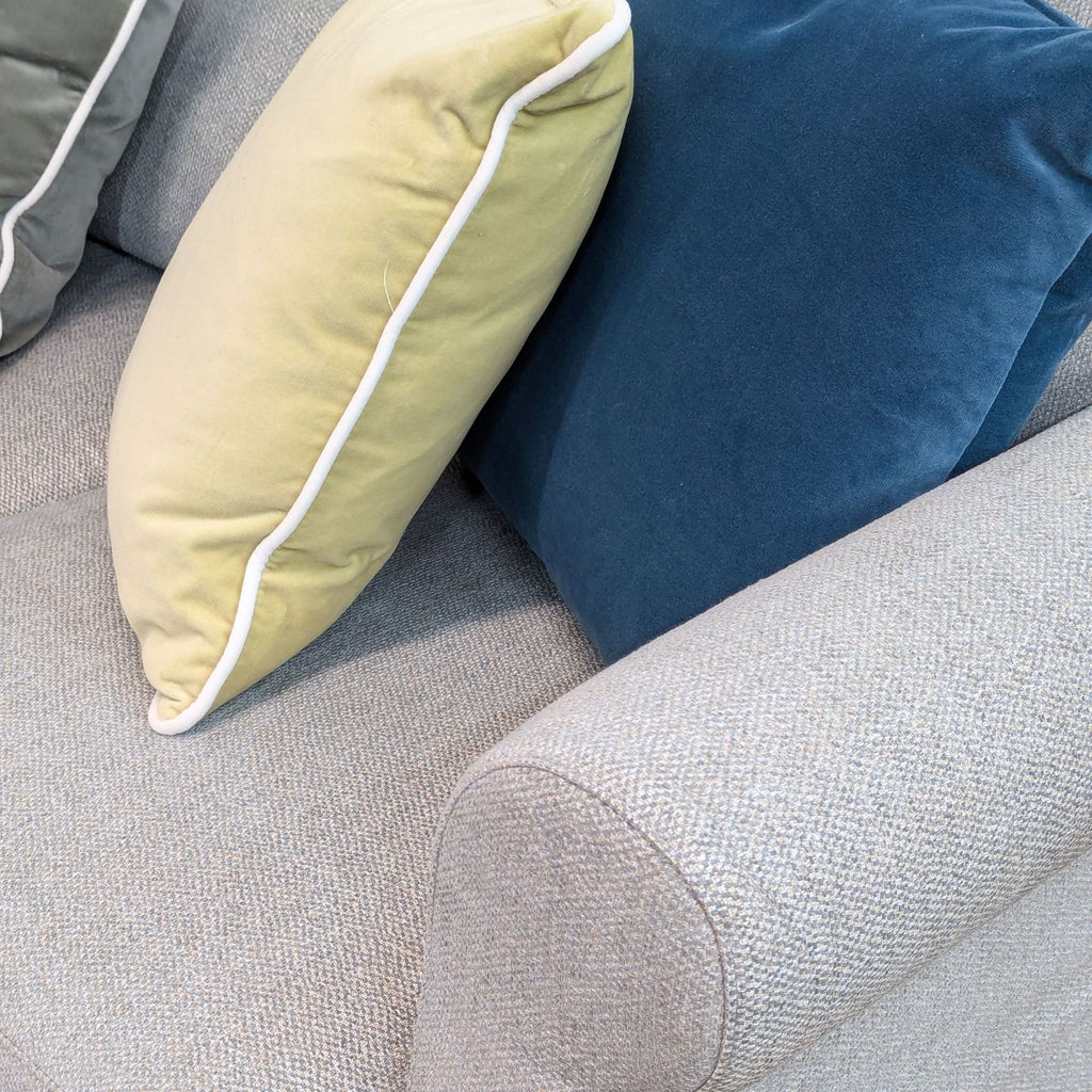 Classic Grey 3-Seat Sofa with Accent Pillows