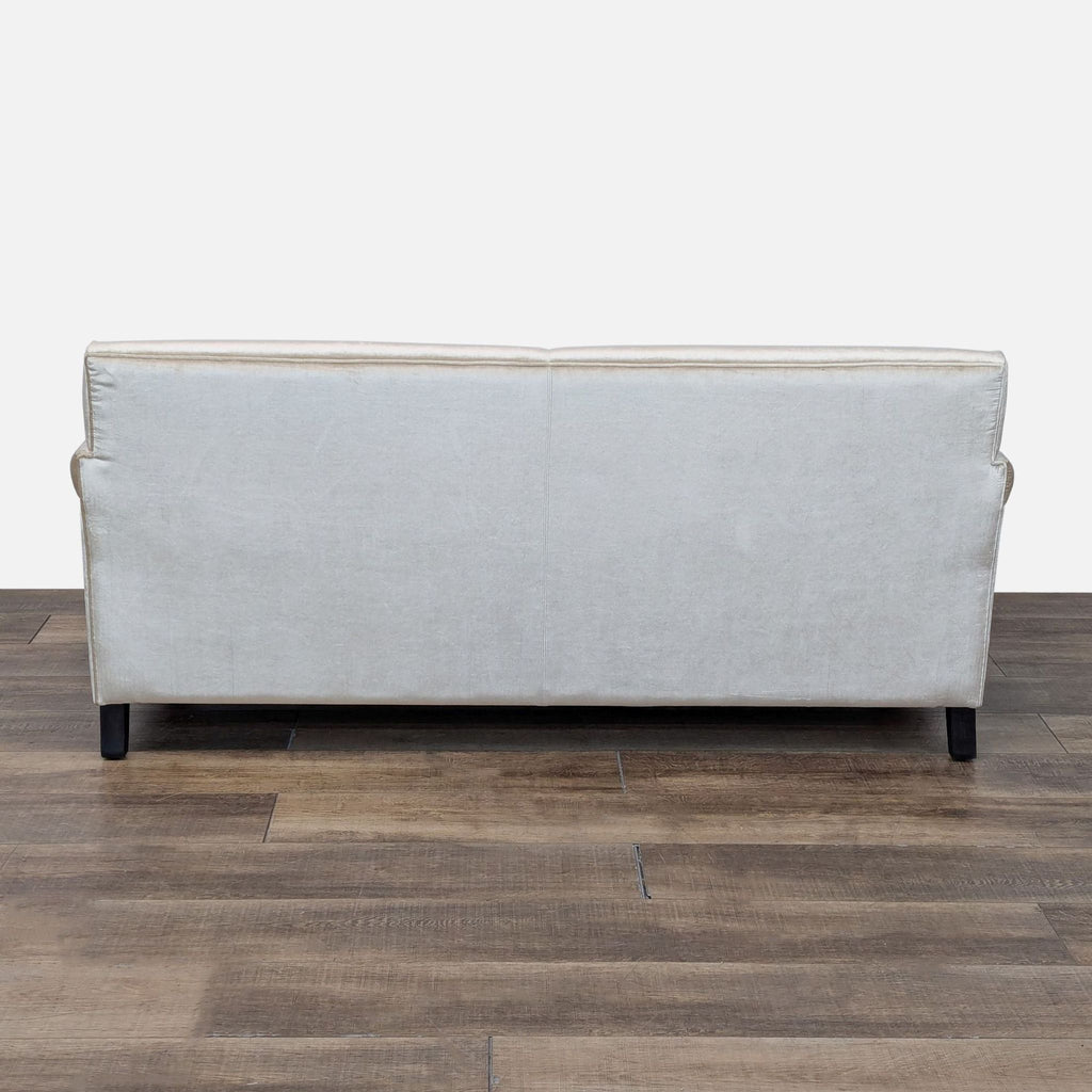 a [ unused0 ] grey linen tufted bench