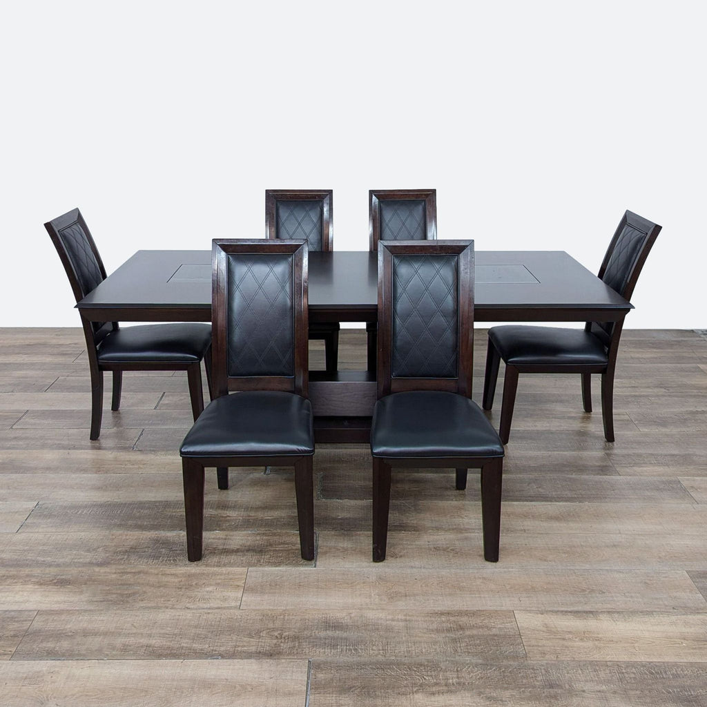 the furniture store black dining table and chairs