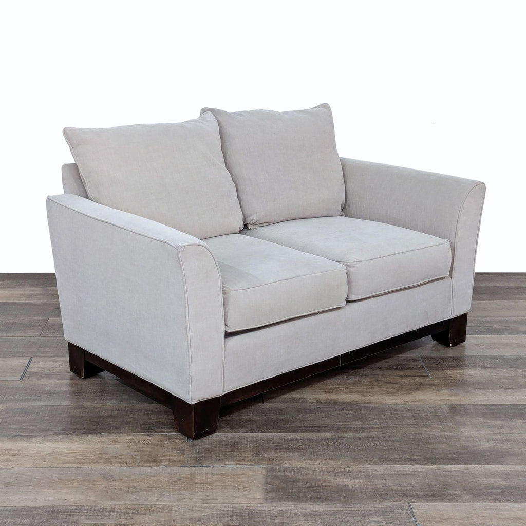 Beige Loveseat with Contemporary Design