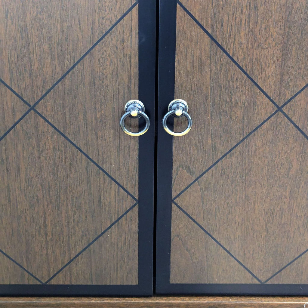 Two Door Storage Cabinet with Diamond Pattern Doors