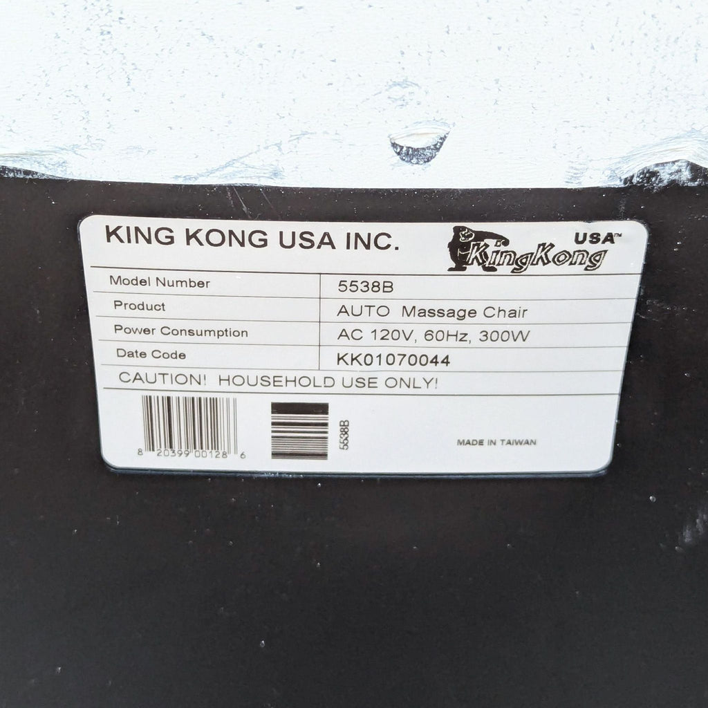 King Kong USA 5560-Galaxy-D3000 Air Massage Chair