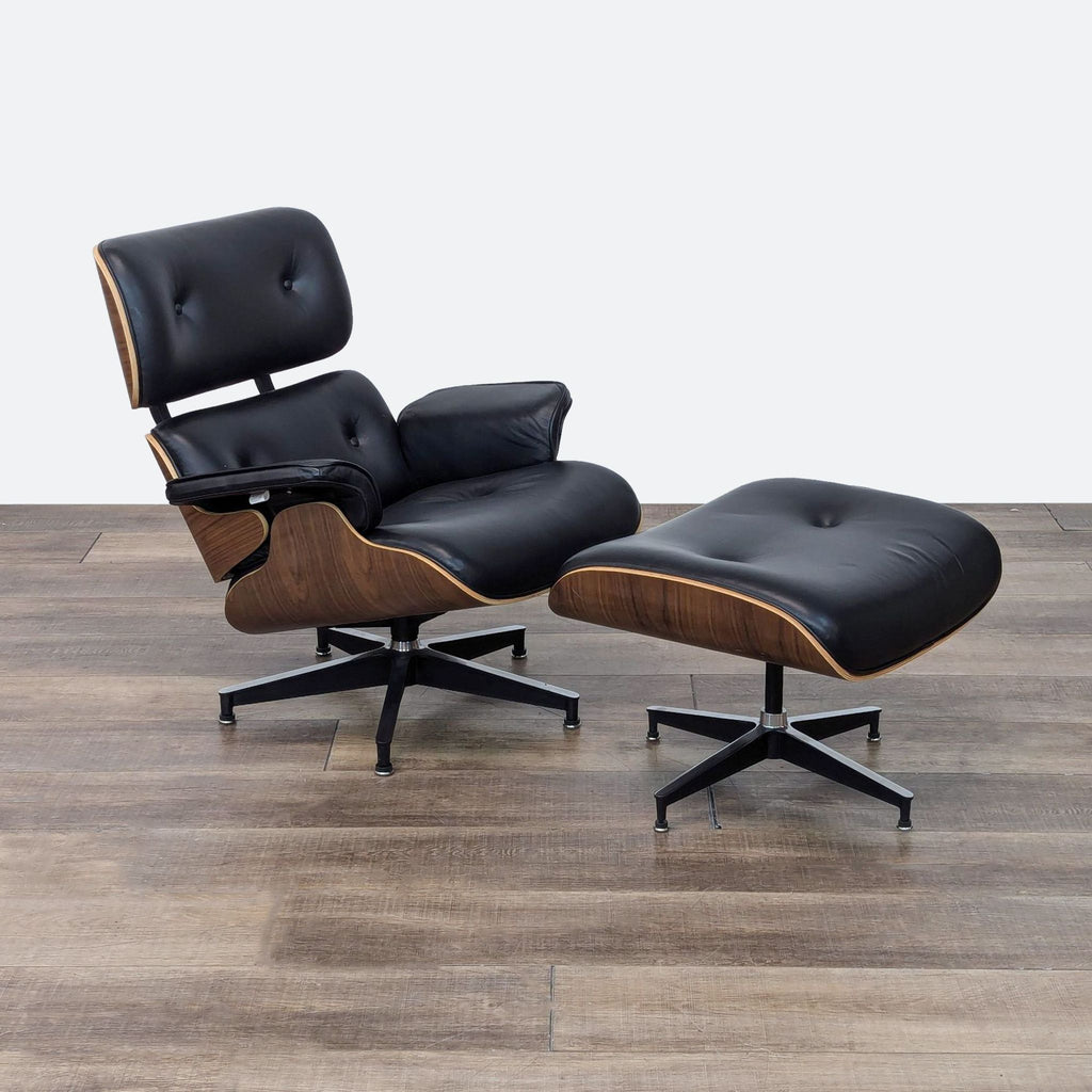 Eames Style Mid Century Modern Lounge Chair and Ottoman