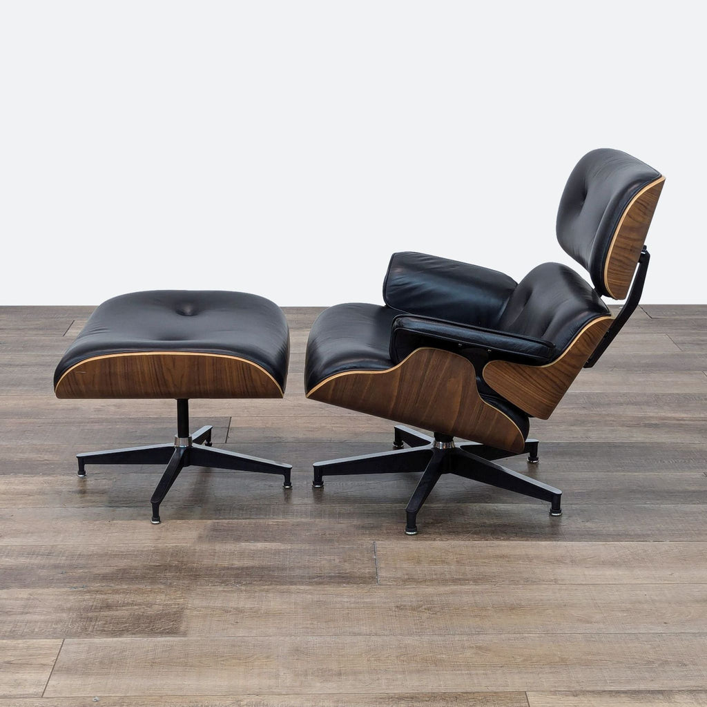 Eames Style Mid Century Modern Lounge Chair and Ottoman