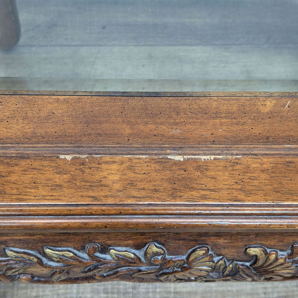 Carved and Gilded Glass Top End Table