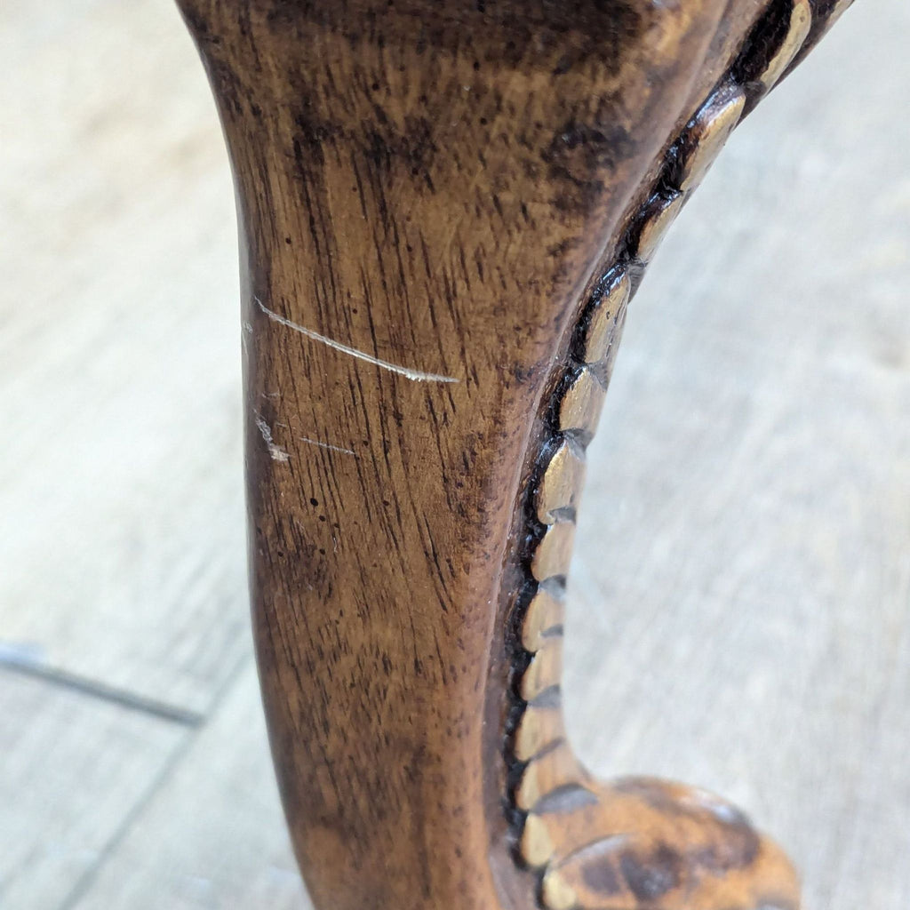 Carved and Gilded Glass Top End Table