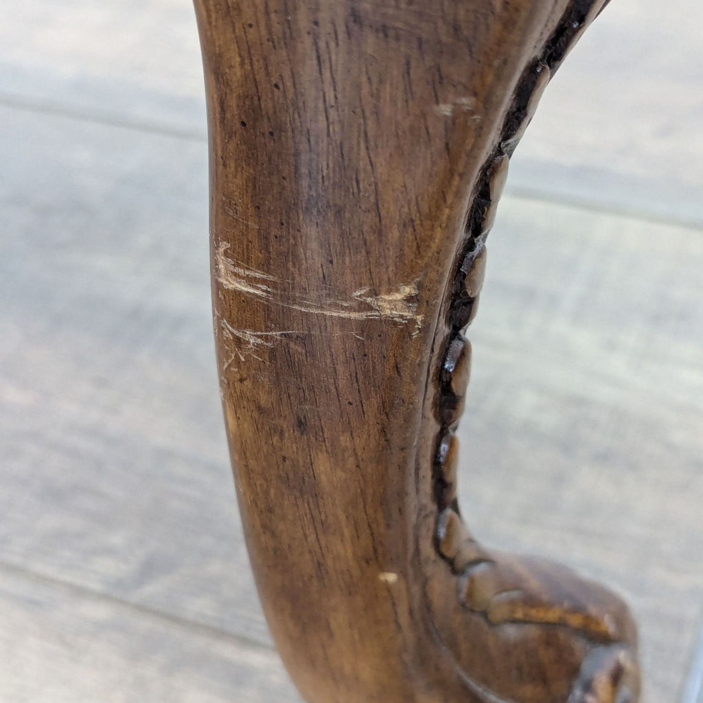 Carved and Gilded Glass Top End Table