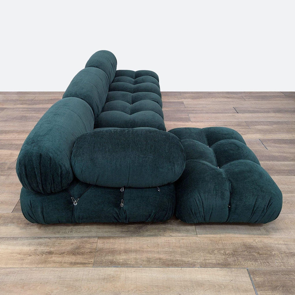 Mario Bellini Modern Modular Sofa in Chenille Helios-Evergreen