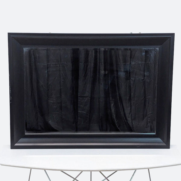 a black velvet curtain, with a white background.