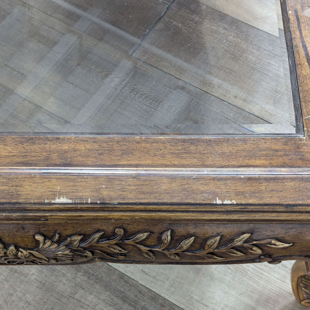 a large 19th century french carved wood coffee table