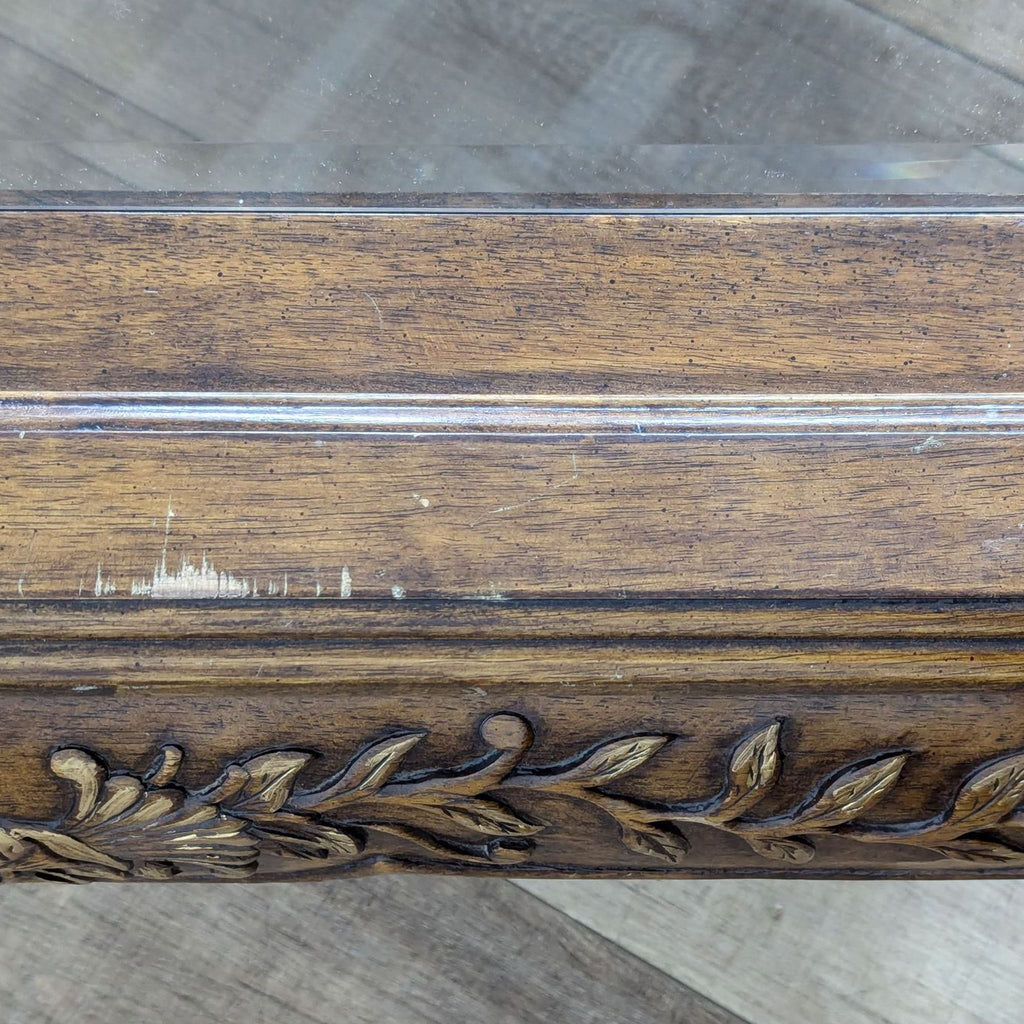 Carved and Gilded Glass Top Coffee Table