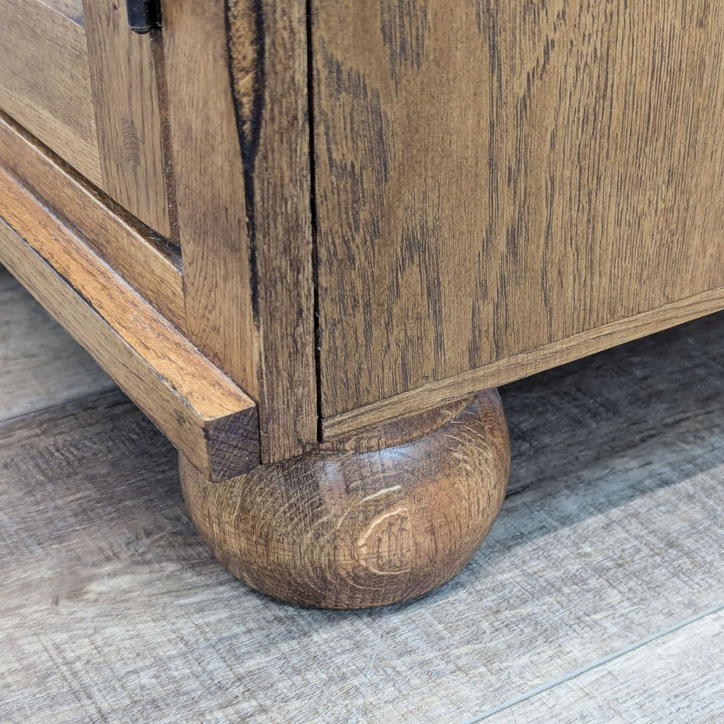 Wood Media Cabinet with Ribbed Glass Paneled Cabinet Doors