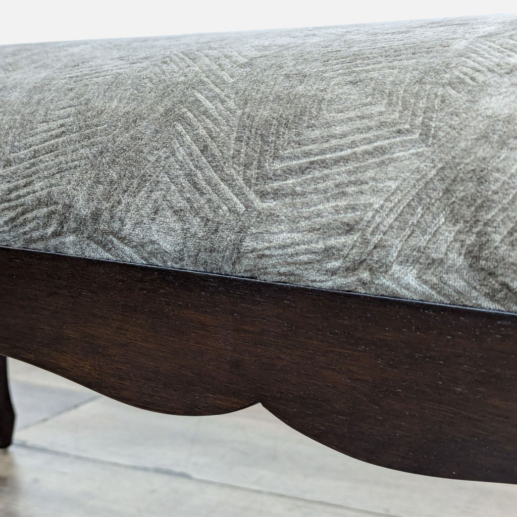 Traditional  Wood Bench with Upholstered Seat