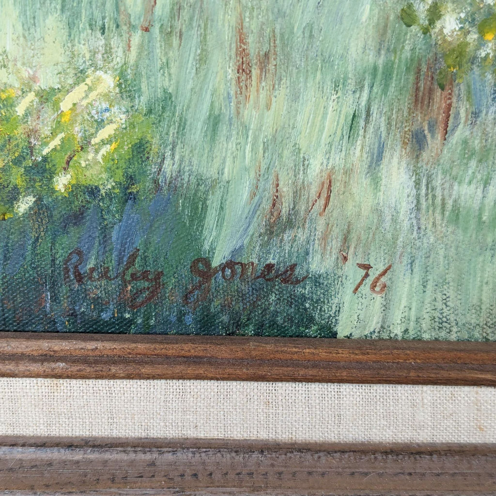 a painting of a garden