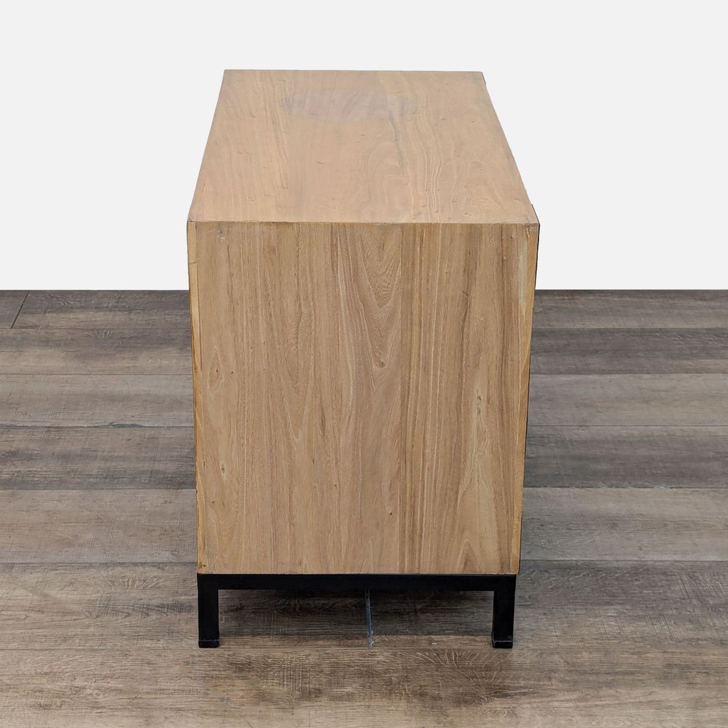 the side table is made from a solid oak.