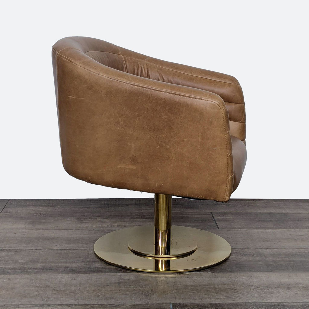 the [ unused0 ] - style swivel chair with brass base and brass base