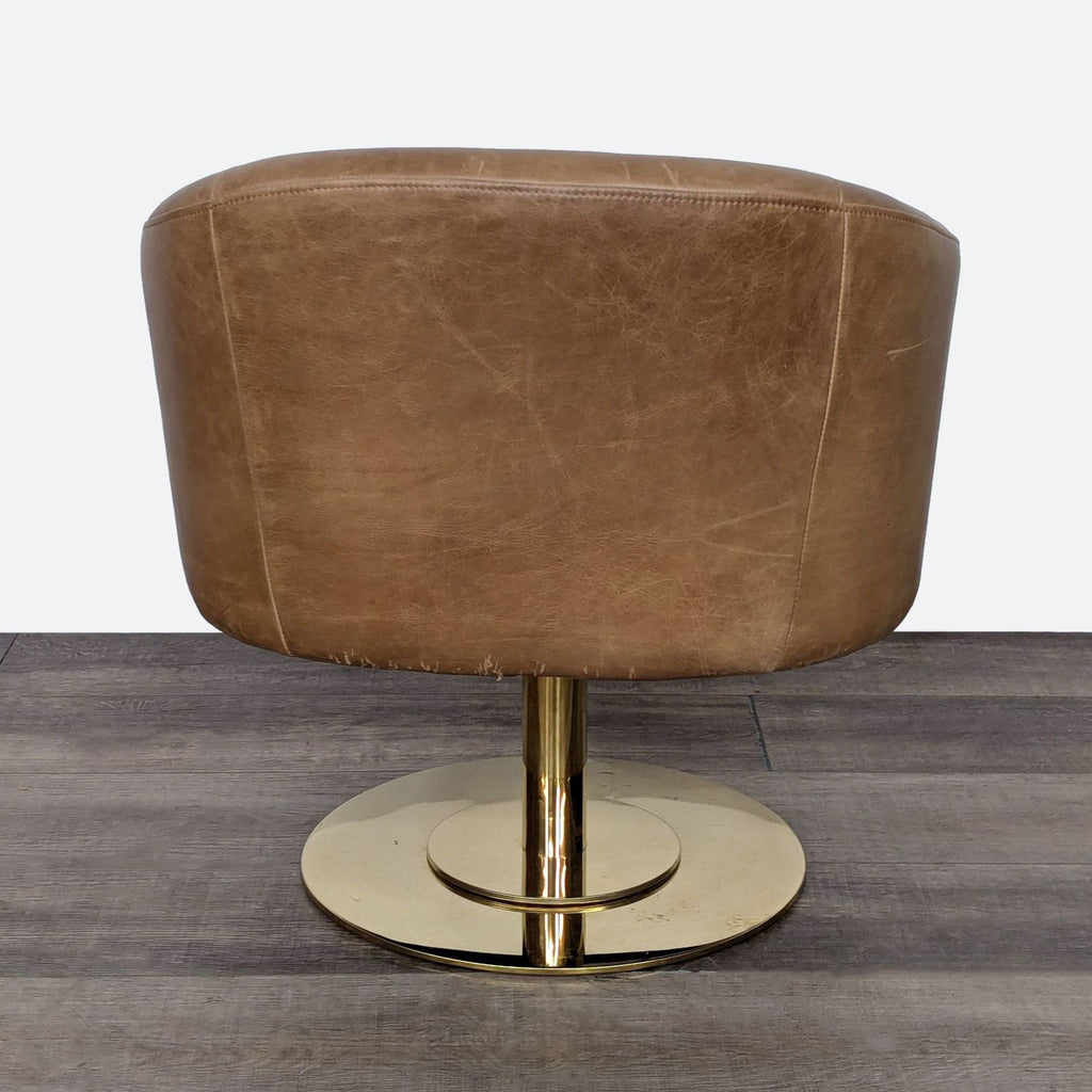 Cupa Saddle Leather Swivel Base Chair By CB2