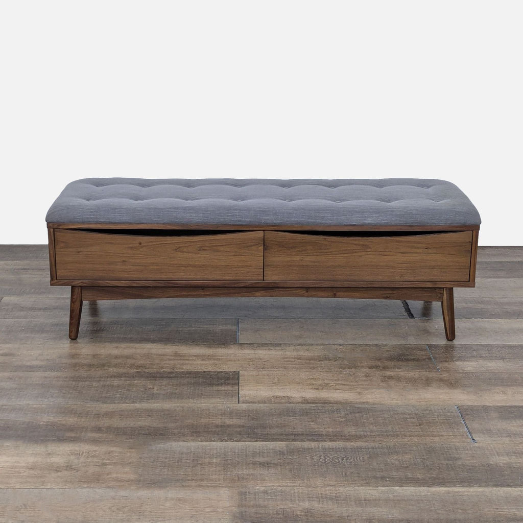 Culla Mid-Century Modern Style Walnut Storage Bench by Article