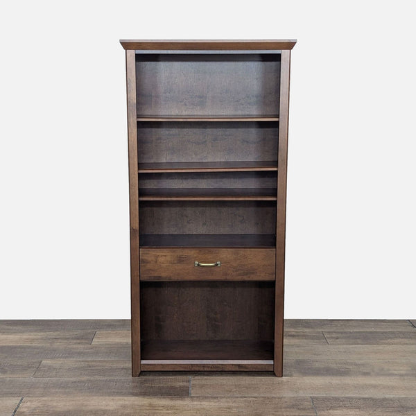 the bookcase is made from solid walnut.