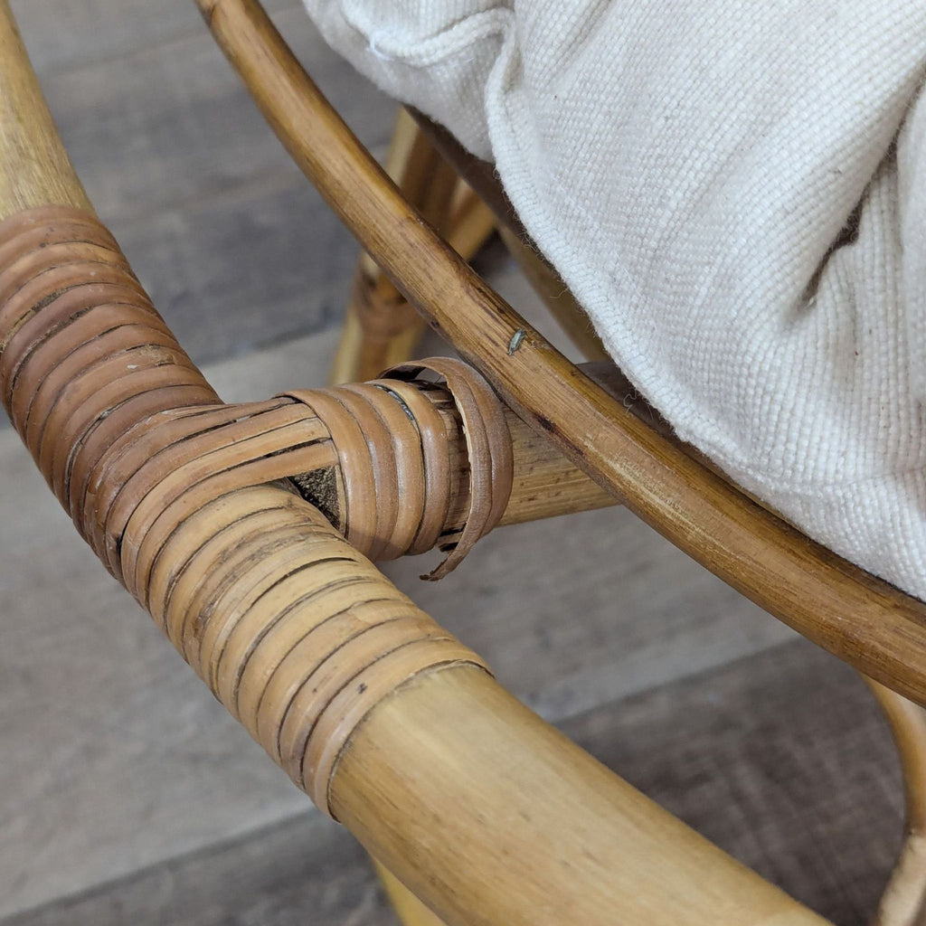 Rattan Papasan Chair With Cushion