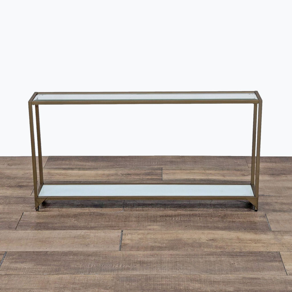 "Skinny" Metal and Glass Console Table