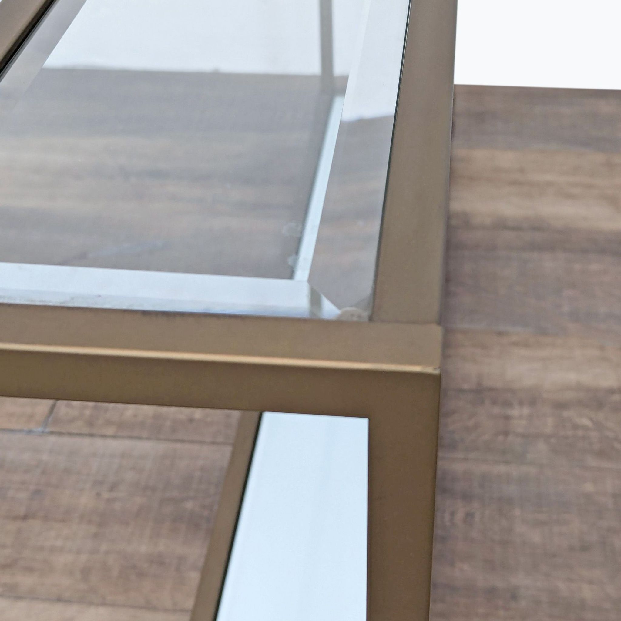 "Skinny" Metal and Glass Console Table