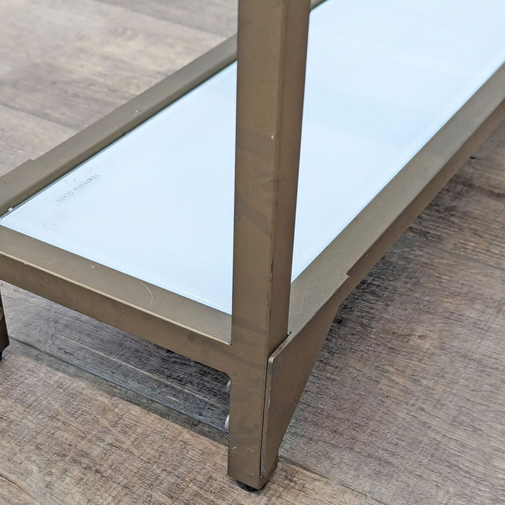 "Skinny" Metal and Glass Console Table