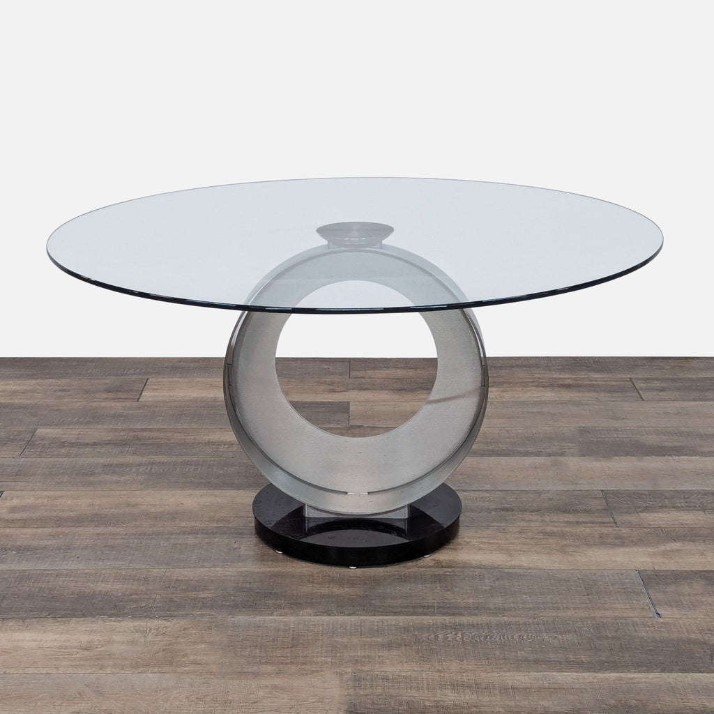 Scandinavian Designs Glass Top Dining Table