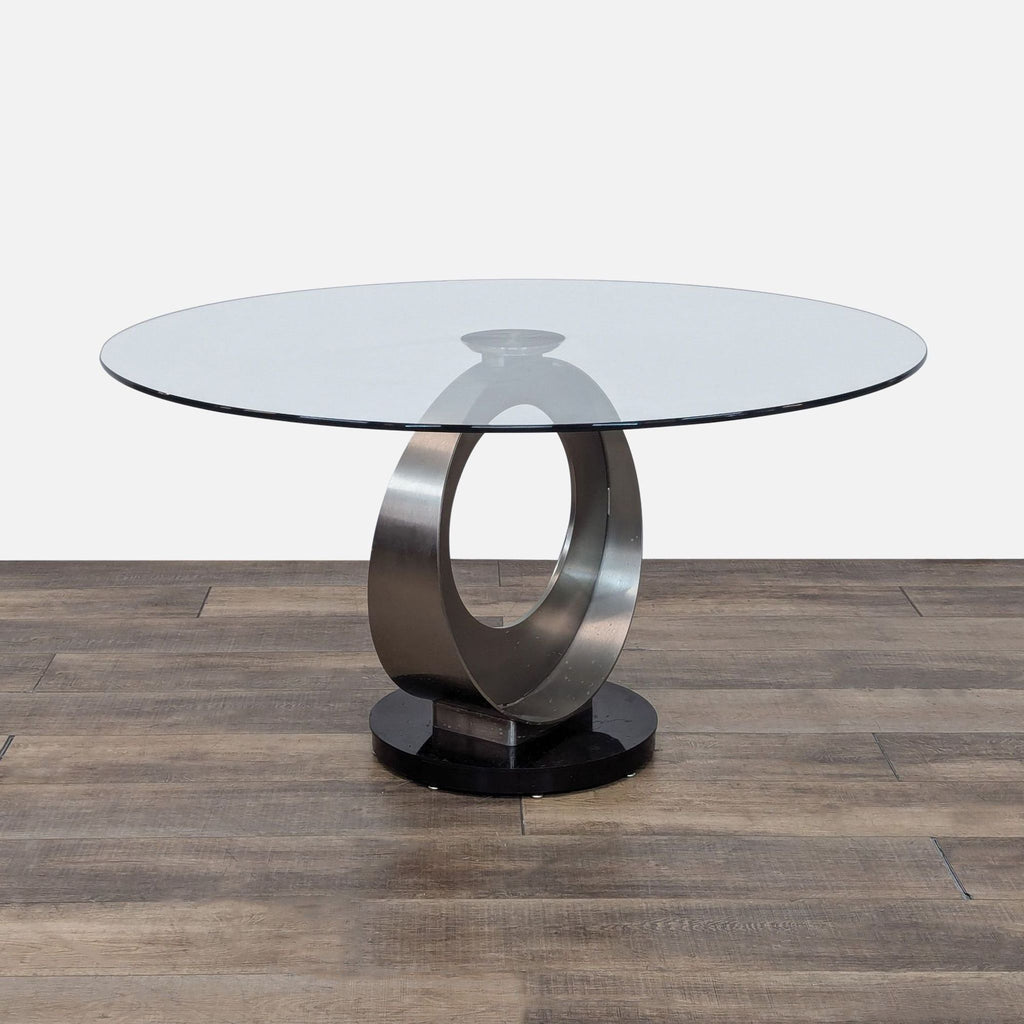 Scandinavian Designs Glass Top Dining Table