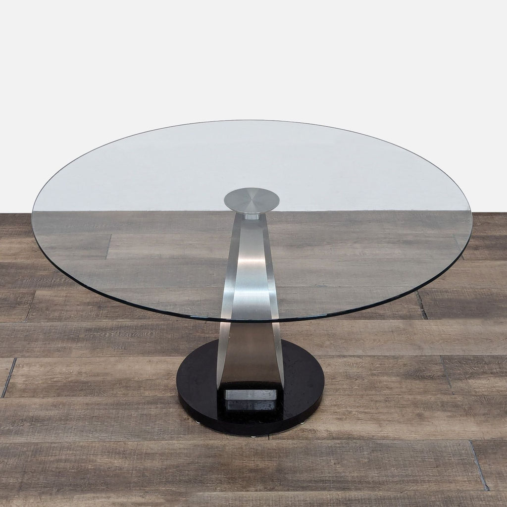 Scandinavian Designs Glass Top Dining Table